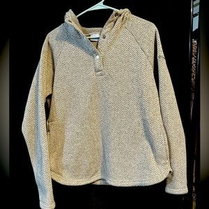 Columbia Womens Fleece Hoodie Quarter Snap Large EUC
